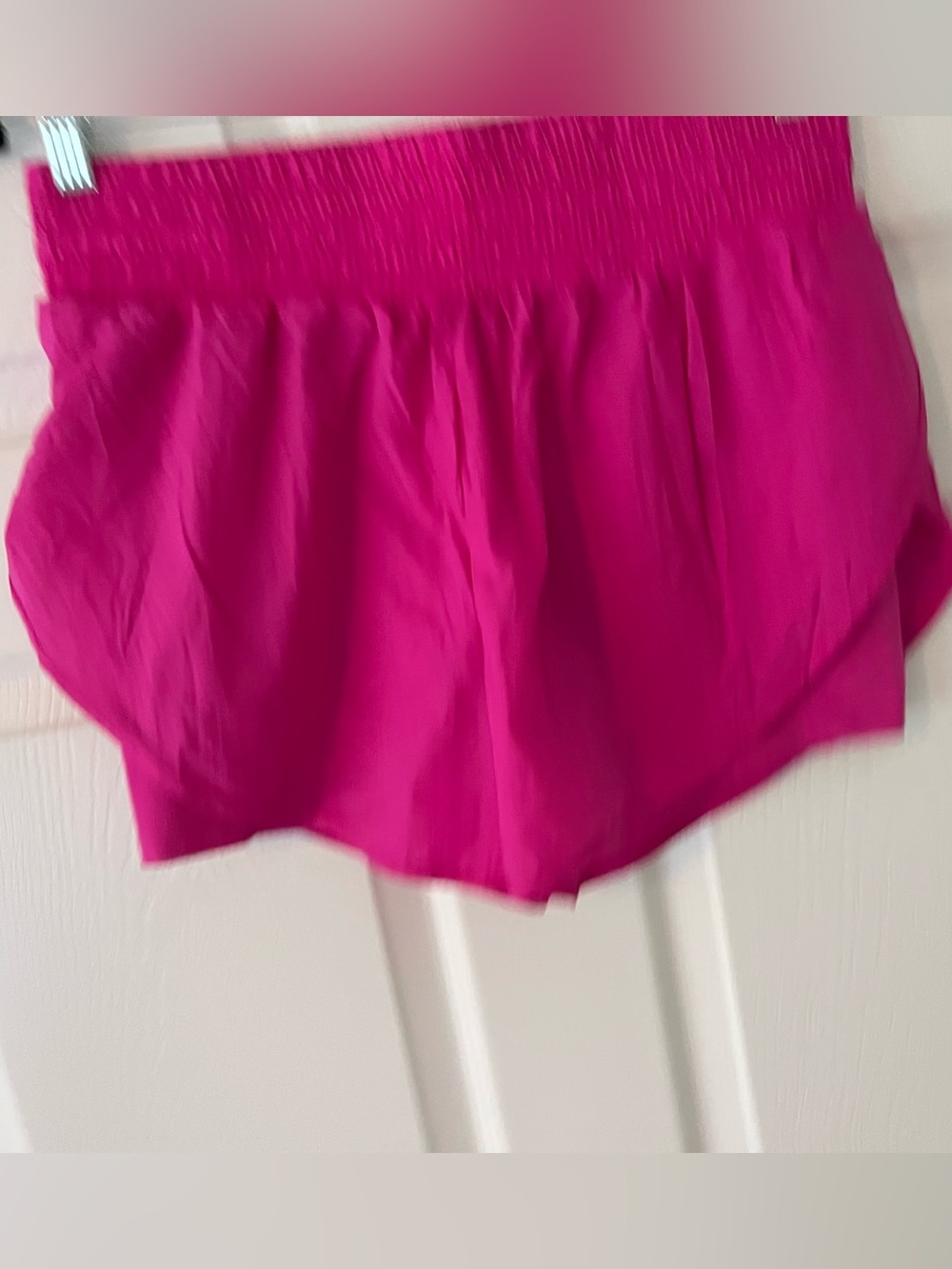 all in motion Fuchsia Smocked-Waist Athletic Shorts with under shorts